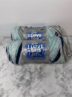 I Love This Yarn! Cypress Landing 744 Print Acrylic Yarn Lot of 2 Skeins